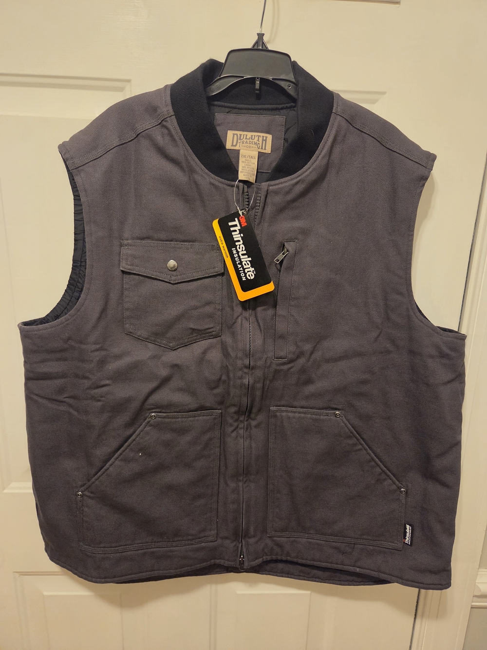 Duluth Trading Men’s Gray Insulated Vest 2xl Tall Thinsulate Superior Fire Hose